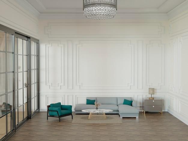  Изысканный кабинет в неоклассическом стиле с винтажной лепниной и мягким ковром