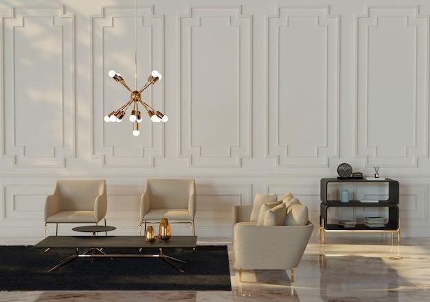 Элегантный неоклассический интерьер квартиры с мраморными столешницами и золотыми деталями